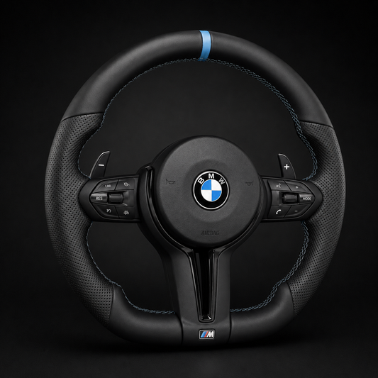 BMW M Performance Steering Wheel – Airbag Included, Blue Ring
