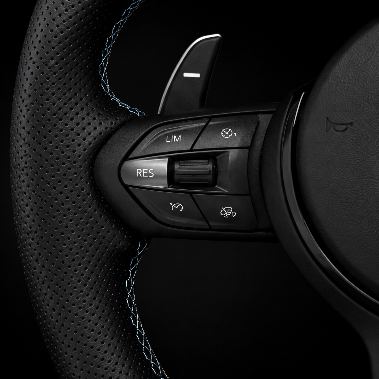 BMW M Performance Steering Wheel – Airbag Included, Blue Ring
