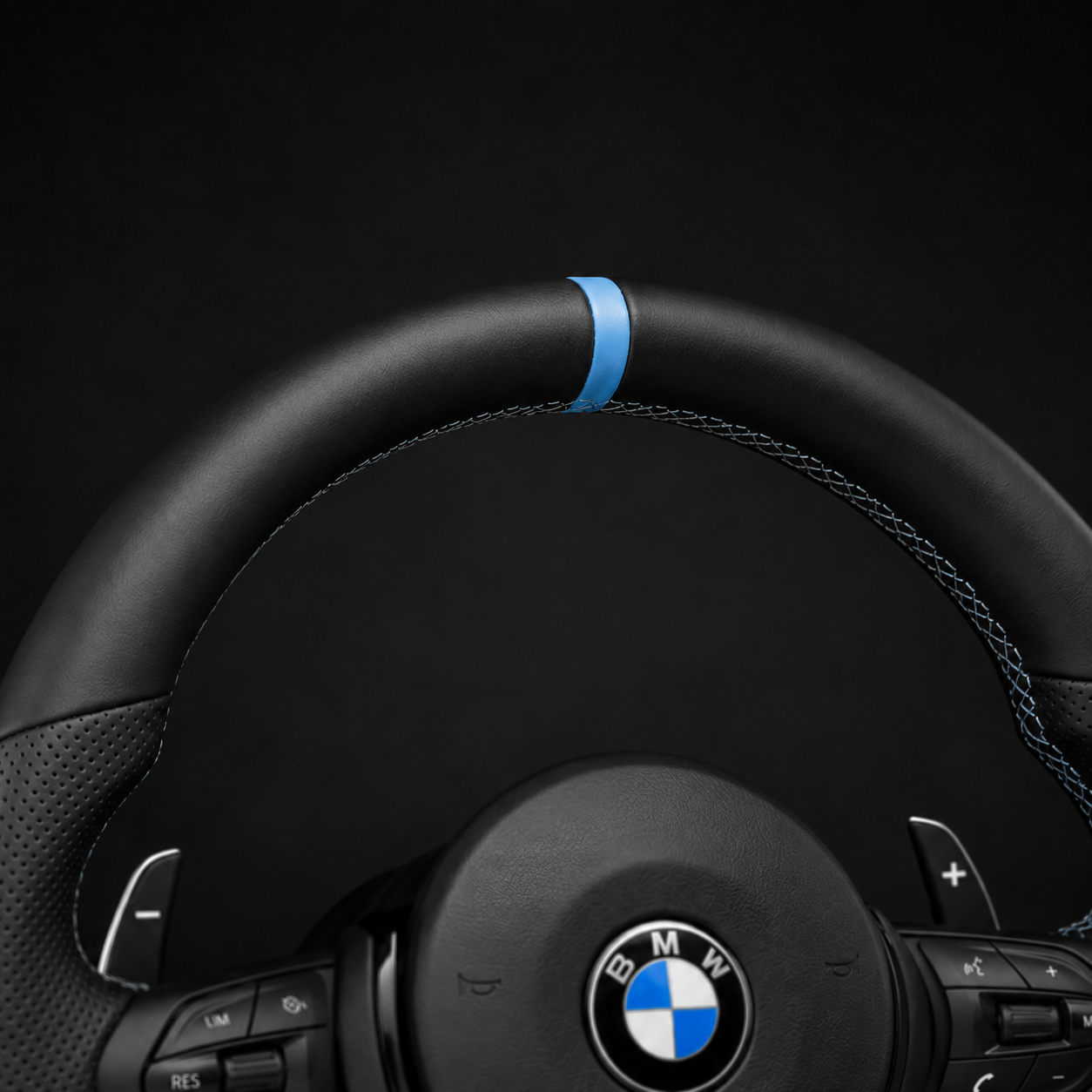 BMW M Performance Steering Wheel – Airbag Included, Blue Ring