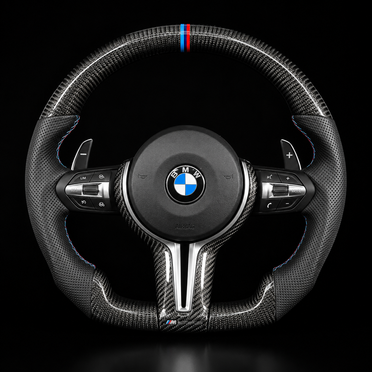 BMW M Performance Carbon Fibre Steering Wheel — Flat Bottom, Plug & Play OEM Fit