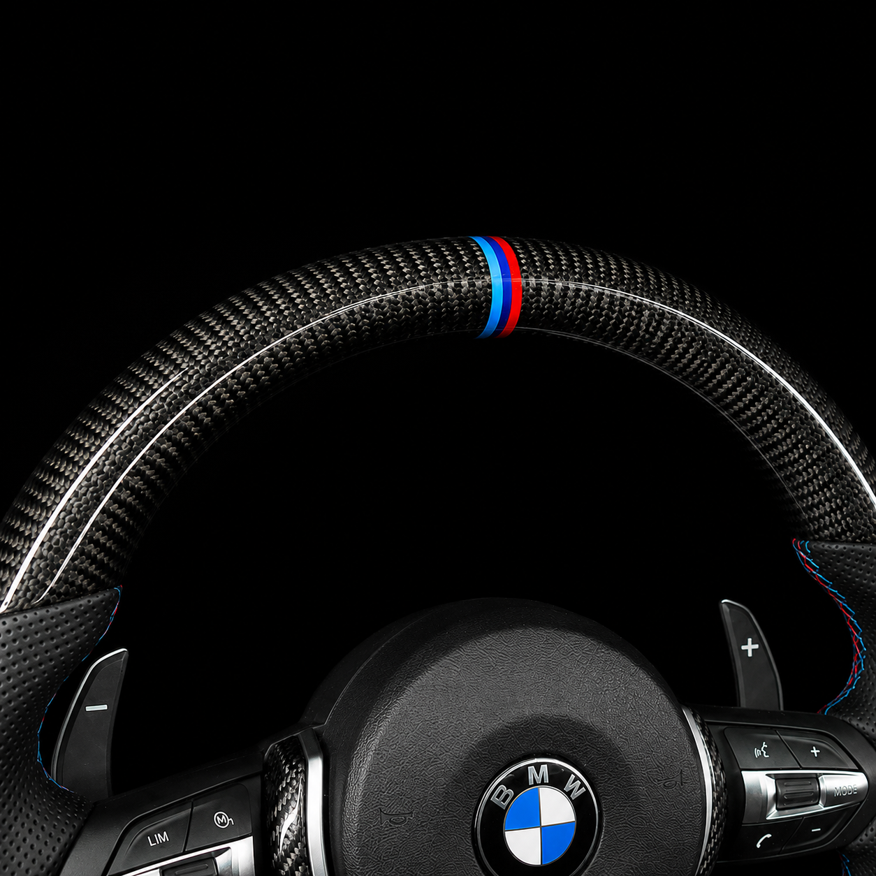 BMW M Performance Carbon Fibre Steering Wheel — Flat Bottom, Plug & Play OEM Fit
