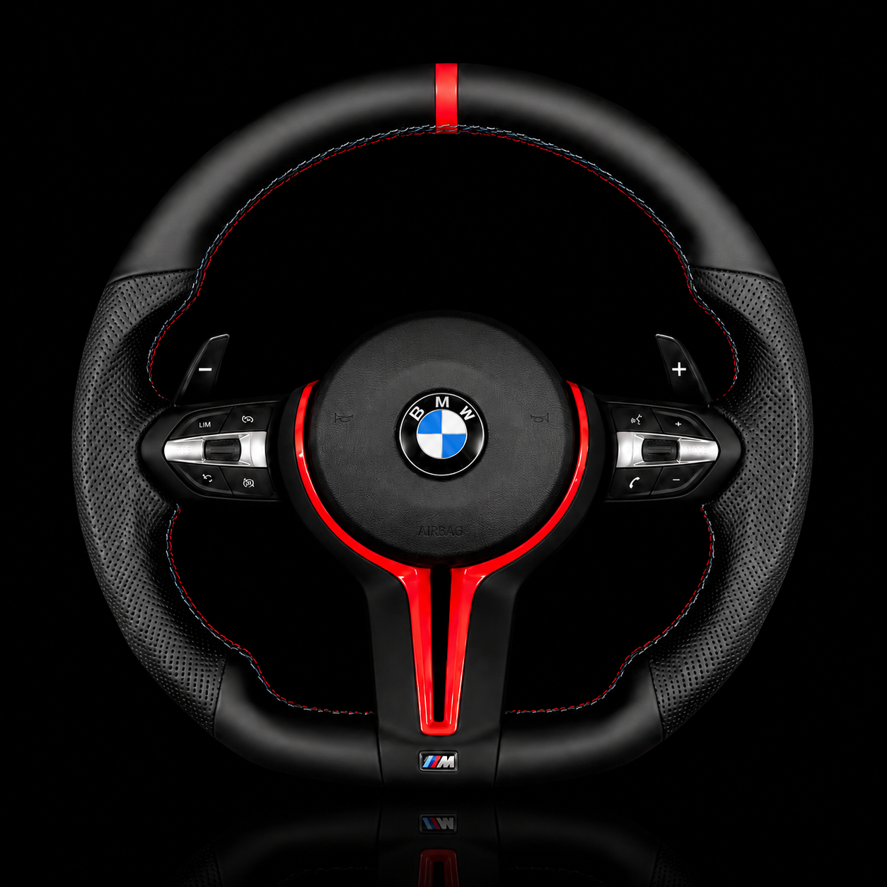 BMW M Performance Red Ring Steering Wheel — OEM Fit, Plug & Play