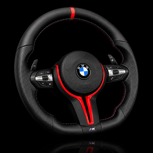 BMW M Performance Steering Wheel – Airbag Included, Red Ring