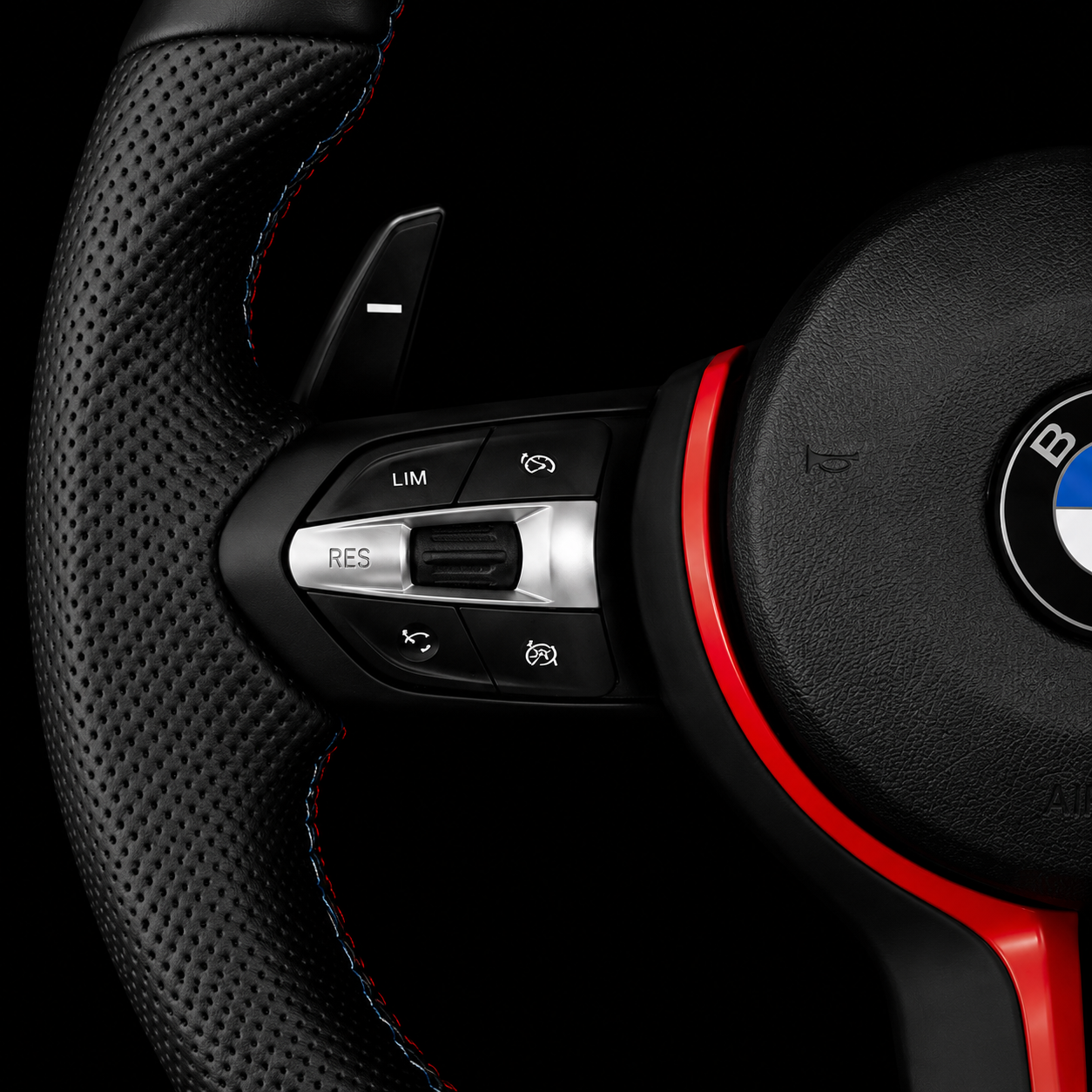 BMW M Performance Red Ring Steering Wheel — OEM Fit, Plug & Play