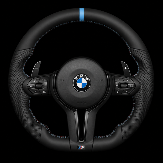 BMW M Performance Blue Ring Steering Wheel — OEM Fit, Plug & Play