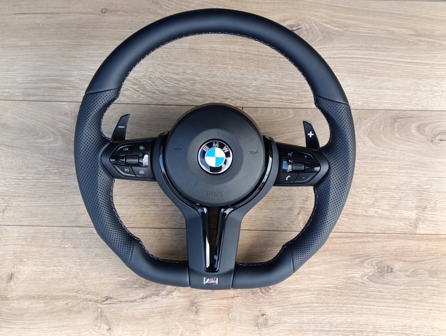 BMW M Performance Style Flat Bottom Steering Wheel F30 F32 F10 F20 F07 F01 M3 M4 M5 Leather Paddle Shift OEM Fitment