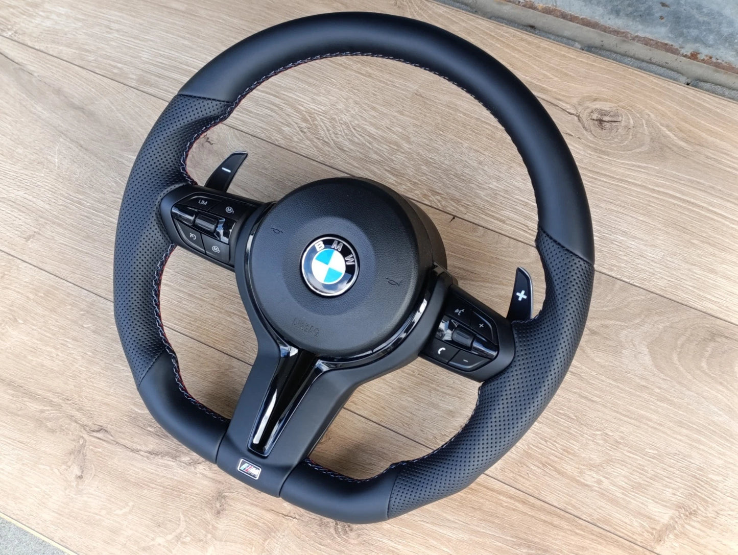 BMW M Performance Style Flat Bottom Steering Wheel F30 F32 F10 F20 F07 F01 M3 M4 M5 Leather Paddle Shift OEM Fitment